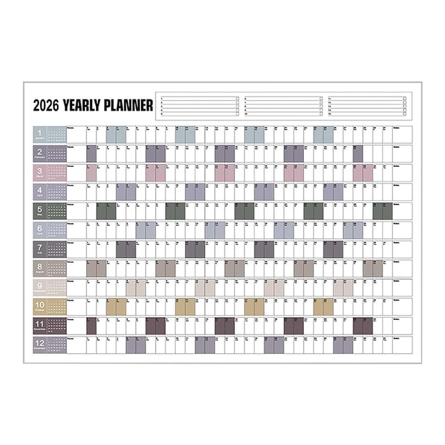 2026 Full Year Wall Calendar Calendar 2026 Calendar For Home School Work Study Paper Folded
