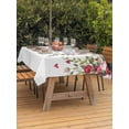 thumbnail image 2 of Outdoor Tablecloth with Umbrella Hole and Zipper, Valentine's Day Rectangle Table Cloth 60x84 Inch Waterproof Tablecloth, Watercolor Roses Flowers Leaves Spring Picnic Table Cover for Patio Camping, 2 of 7