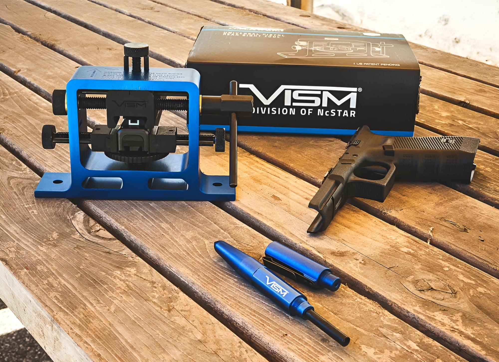 NcSTAR Universal Rear Sight Tool for Semi-Auto Pistols, Adjustable Height, Includes Carrying Bag