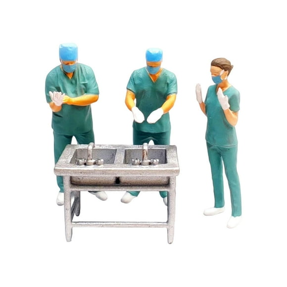 Mini Doctor miniaturas 1/64 resina Sandtable decoración cirugía paciente miniatura modelo figuras accesorios coleccionable herramienta carro modelo Hugo miniaturas de doctor