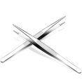 thumbnail image 1 of 2pcs Stainless Steel Tweezers Durable Nippers Repair Mounting Tools Straight Tweezers for Home, 1 of 6