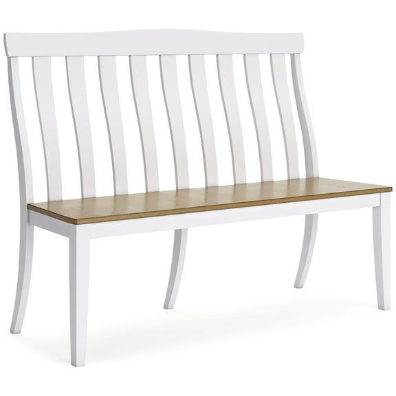 Signature Design by Ashley Ashbryn Dining Double Chair, White & Natural