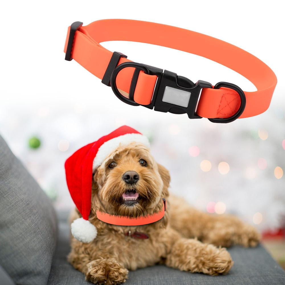 Tebru Waterproof Collar, Adjustable Dog Collars,Orange Dog Collar