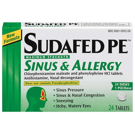 McNeil Sudafed PE Sinus & Allergy, 24 ea