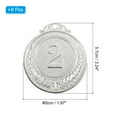 thumbnail image 2 of Uxcell 2rd Award Medals, Round Flat Metal Medals with Wheat Pattern, Silver 6Pcs, 2 of 6