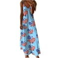thumbnail image 2 of Viikei Plus Size Dresses Women Fashion,Women's Summer Print Casual Loose Sleevless V-Neck Dress Blue L, 2 of 5