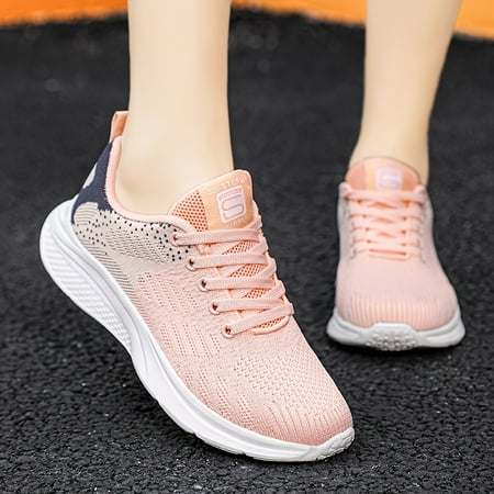 

Women‘s Knit Breathable Mesh Running Shoes Lightweight Low Top Lace Up Sneakers Women‘s Footwear