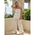 thumbnail image 3 of LMLYSoH Women's 2 Piece Casual Outfits Sleeveless Dot Print Tube Tops Wide Leg Pants Sets, 3 of 6