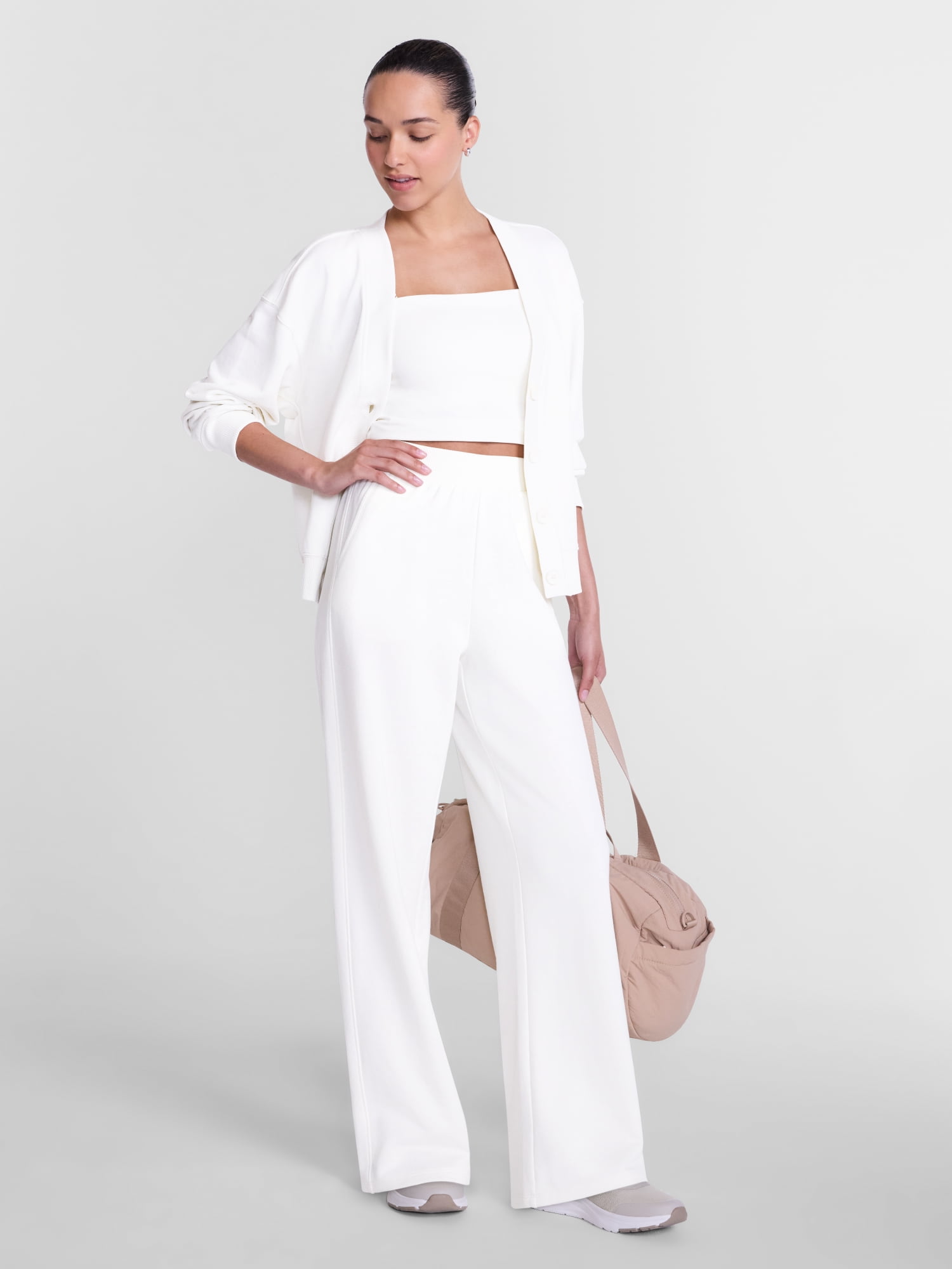 Athletic Works Women's and Women's Plus French Terry Wide Leg Pants, 31" Inseam, Sizes XS-4X