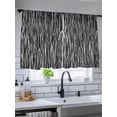thumbnail image 5 of Sheer Curtains 54 Inch Length, Black Striped Semi Sheer Curtains Light Filtering Window Treatment, Retro Wave Lines Texture Simple Privacy Voile Drapes for Living Room Bedroom 52x54 Inch, 5 of 7