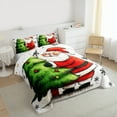 thumbnail image 3 of Manfei Kawaii Santa Claus Bedding Comforter Set,Green Christmas Green Twin Comforter Sets,Xmas Snowflake Bedding Set For Child,Super Cozy Room Decor Reversible,2 Pieces, 3 of 8