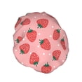 thumbnail image 2 of Kdxio Strawberries Print Shower Cap for Women,Elastic and Reusable,Double Waterproof Layers Bathing Hat, 2 of 9