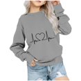 thumbnail image 2 of SGFCWSX Girls Fleece Sweatshirt Thermal Sweatshirts Kids Fashion Print Pullover Gray Size 3-4T, 2 of 4