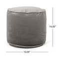 thumbnail image 5 of GDF Studio Bleckley Modern Velveteen Cylinder Pouf, Pewter Gray, 5 of 6