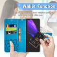 thumbnail image 3 of Dteck Galaxy Z Fold3 5G 7.6-inch Case,Magnetic Butterfly Pattern Leather Card Holder Wallet Case Kickstand Anti-Scratch Shookproof Protection Strap Cover for Samsung Galaxy Z Fold3 5G,Blue, 3 of 9