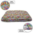 thumbnail image 3 of Skull Pet Bed, Skull and Crossed Pirate Flags Jolly Roger Inspired Pattern Colorful Design Print, Resistant Pad for Dogs and Cats Cushion with Removable Cover, 24" x 39", Multicolor, by Ambesonne, 3 of 4