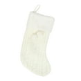 thumbnail image 4 of Medias navideñas tejidas, adornos navideños, dulces, regalos, decoración, punto cable Blanco, 4 of 9
