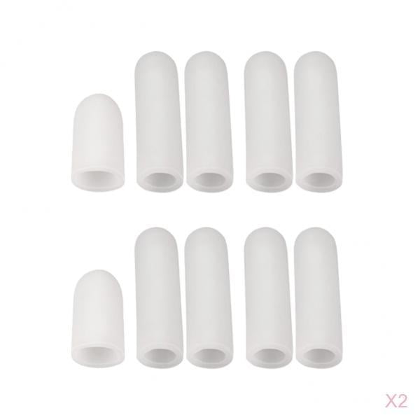 20pcs Protección Contra Grietas en Los Gel de Silicona para El Tapa Del Tubo Yuyangstore Protectores de dedos de gel