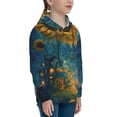 thumbnail image 3 of Fotbe Sunflower Castle Starry Sky Pattern Youth Pullover Hooded Sweatshirt, Boys Hoodie, Kangaroo Pocket Hoodie for Kids Girls -Medium, 3 of 6