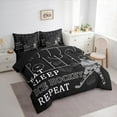 thumbnail image 3 of Castle Fairy Female Men Eat Sleep Ice Hockey Bedding Comforter Set 7pcs,Sport Gaming Queen Bedding Sets Super Cozy,Ball Game Queen Sheet Sets,Super Cozy Room Decor,Reversible, 3 of 8