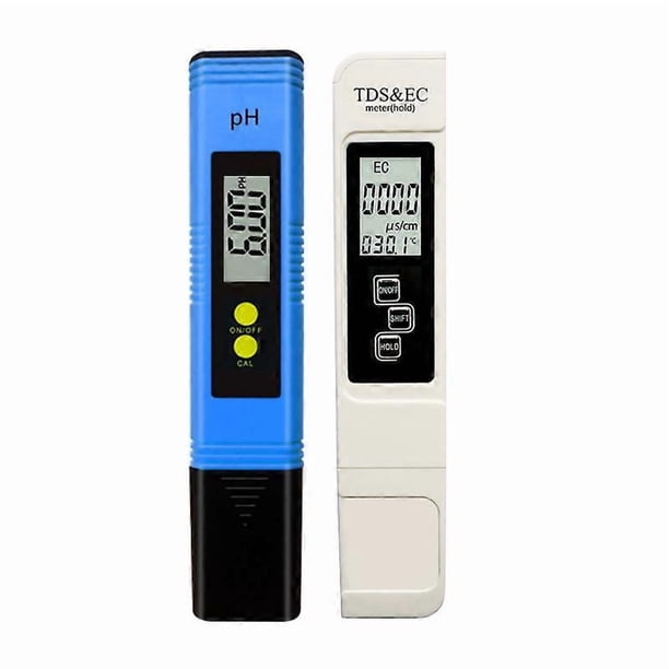 Water Quality Test Meter TDS PH EC Temperature 4 in 1 Set Digital Tester with LCD Display Test for Swimming Pool, Aquarium (Blue)