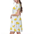 thumbnail image 2 of Disketp Yellow Rubber Duck para Vestido de Manga Corta para Mujeres, Vestidos de Verano para Mujeres, Casual y Holgado para la Playa, 2 of 6