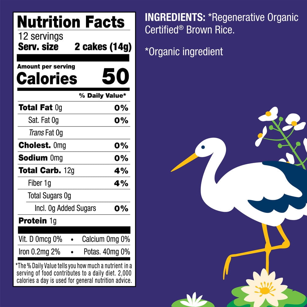 Pack of 6, Lundberg Organic Salt-Free Thin Brown Rice Cakes, 6 oz