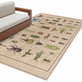 thumbnail image 2 of Animal Biographies Area Rug 4'x6', Retro Country Dragonfly Butterflies Brown Washable Non-Slip Rugs, Low Pile Large Carpet for Living Room Bedroom Dining Room Kitchen Office Indoor Mat, 2 of 9