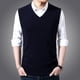 thumbnail image 3 of Chaleco exterior de punto de color sólido para otoño e invierno para hombre, suéter de punto informal de moda para hombre, 3 of 6
