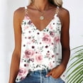 thumbnail image 4 of Pimelu Tank Top for Women Camisole for Women Summer Boho Floral Metal Spaghetti Strap Tops Ladies Loose Lightweight V Neck Sleeveless Shirts Blouses Summer Tops, 4 of 6