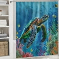 thumbnail image 6 of Orinice  Sea Turtle Shower Curtain-  Cute Ocean Turtles Bathroom Decor with 12 Hooks -Sea Turtle Animal Curtains - Modern Home Bedroom Decor &amp; Festival Gifts Teen Adult 60x72, 6 of 7