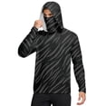 thumbnail image 3 of Havenx Upf 50+ Sun Protection Hooded Shirt for Men Texture Print Long Sleeve Hoodie with Mask Rapid Dry Hoodie Shirt Hiking Running Fishing Athletic Workout Clothing,Black L, 3 of 6