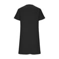 thumbnail image 5 of qucoqpe Plus Size Summer Linen Mini Dress for Women Fashion Casual Solid Color Short Sleeve V-Neck Loose Fit Flowy Dress, 5 of 6