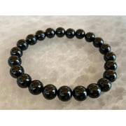 Black Tourmaline Crystal Bead Bracelet 8mm, Wholesale Genuine Black Tourmaline Stretch Gemstone Bracelet, Gift for Men & Women (2)