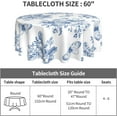 thumbnail image 6 of Spring Floral Tablecloth Round 60 Inch Ruitic Butterfly Table Cloth Waterproof Fabric Farmhouse Blue White Flower Tablecloths Decorative for Holiday Home Party Wedding Picnic, 6 of 6