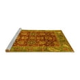 thumbnail image 2 of Ahgly Company Machine Washable Indoor Round Oriental Yellow Traditional Area Rugs, 3' Round, 2 of 4