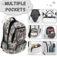 thumbnail image 6 of Yspwyqan School Backpack for Teens Girls, Blue Grey Jungle Camo Bow Large School Backpack 17 Inch 600D, Fits 15.6 Laptop Lightweight Bag for Back to School, 6 of 7