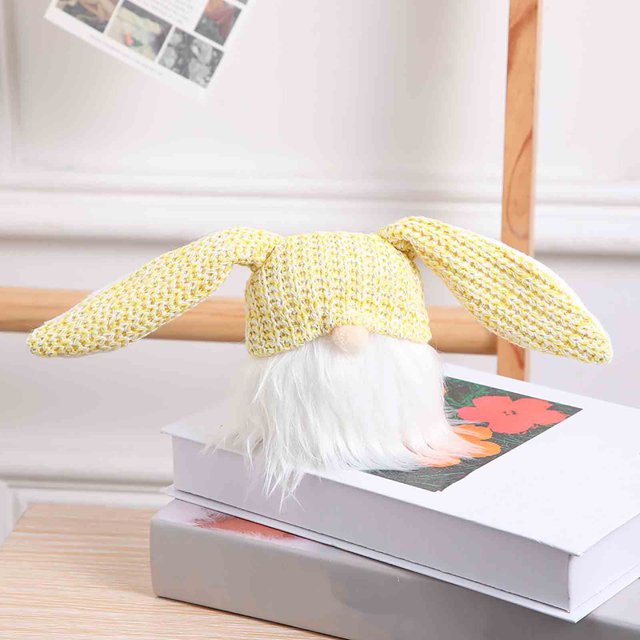 Decoraciones de Pascua, adornos de Pascua, regalos de Pascua, suministros para fiestas de Pascua, muñeca sin rostro con orejas de conejo y luz decorativa, muñeca brillante, decoración de festival, una