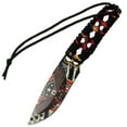 thumbnail image 2 of Defender 10" 3D Eagle  USA Flag Pattern Blade With Black Nylon Cord Wrapped Handle Hunting Knife With Sheath, 2 of 2
