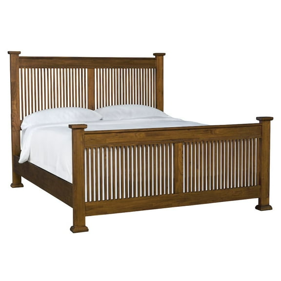 A-America Mission Hills Solid Wood Queen Slat Bed in Harvest