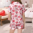 thumbnail image 3 of Hiijoy Toddler Girl's Pajama Sets Bow Print Short Sleeve Button-Down Shirt Shorts Sleepwear, 3 of 4