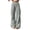 Gray 10, variant on Jean Shorts Wide Leg Cargo Sweatpants, Elastic Drawstring High Waist Full Length Casual Trousers, Side Split Flap Cargo Pockets Women's Pants