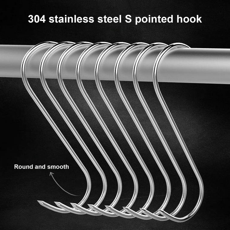 Visland 10PCS Meat Hooks, Heavy Duty Stainless Steel Butcher Hook, S-Hooks  for Meat Processing, Hanging Beef, Smoking Ribs, Drying