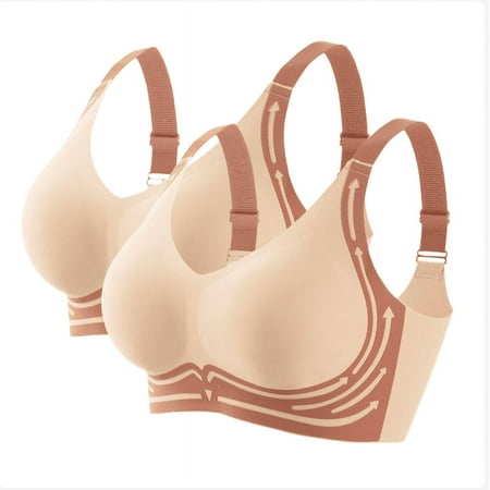 PRORMOOW Yoga Bra  High Impact Sports Bra  Wireless Push Up Bra  Bras for Women Everyday Bras Novelty Plus Size Push Up Full Coverage Seamless Steel Ring Sports Gathering Fixing Cup Bra  34