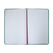 National® Brand Sewn Canvas Account Book, 12 1/8 x 7 5/8, 50% Recycled, Green, 35 Lines Per Page, Book Of 150 Pages