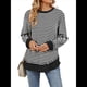 thumbnail image 1 of Sudadera de Mujer de Larga con Cuello Redondo y Rayas para Otoño. y Negro XL, 1 of 10