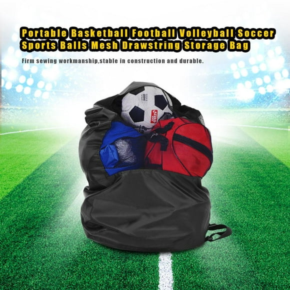 TOPINCN Portable Basketball Football Volleyball Soccer Sports Balls Mesh Drawstring Storage Bag, Basketball Mesh Bag, Football Mesh Bag