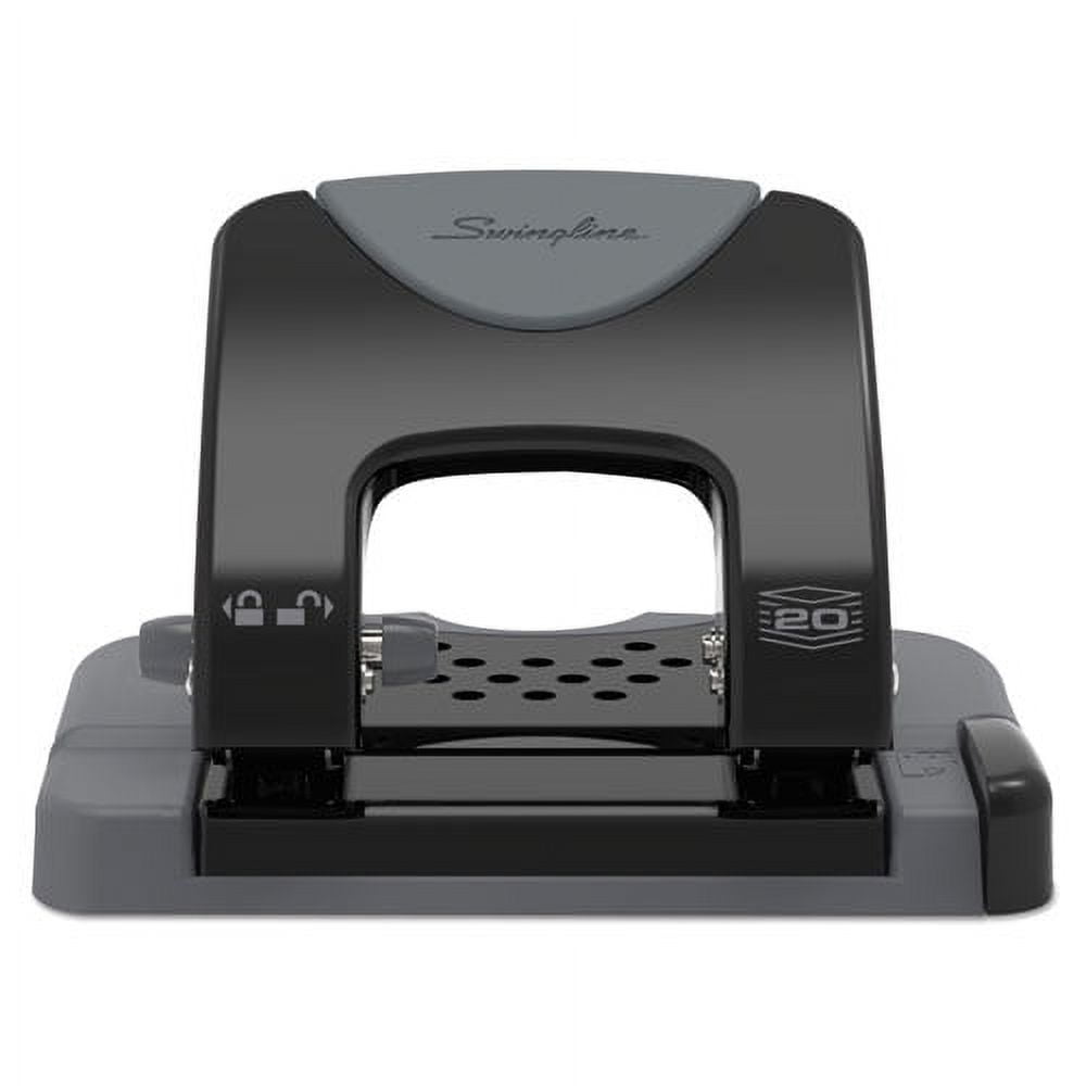 "20-Sheet Smarttouch Two-Hole Punch, 9/32"" Holes, Black/gray | Bundle of 5"