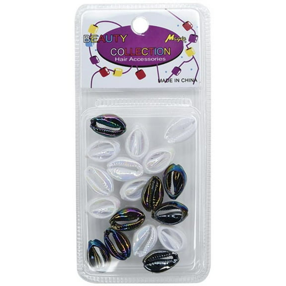 BEAUTY COLLECTION - Metallic Shell Bead BLACK  WHITE