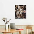 thumbnail image 3 of ARISTURING Cat Flower Pictures Wall Art Rustic Cat Butterfly Wall Decor Cat Floral Pictures Farmhouse Canvas Painting Framed Artwork for Bedroom Bathroom Living Room, 3 of 5